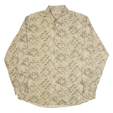 WOOLRICH Mens Shirt Grey Crazy Pattern Long Sleeve XL