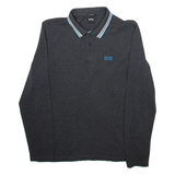 BOSS Mens Polo Shirt Grey Long Sleeve S