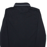 CHAMPION Mens Polo Shirt Black Long Sleeve M