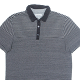 CALVIN KLEIN Slim Fit Mens Polo Shirt Black Striped M
