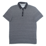 CALVIN KLEIN Slim Fit Mens Polo Shirt Black Striped M