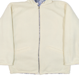 Reversible Womens Fleece Jacket Cream Hooded S