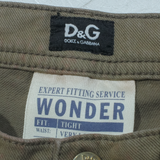 DOLCE & GABBANA Very Low Waisted Womens Jeans Brown Slim Skinny W26 L34