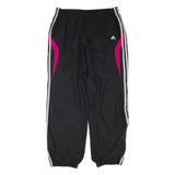 ADIDAS Womens Track Pants Black Tapered UK 16 W32 L31