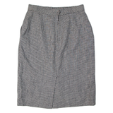 EVAN PICONE Womens Pencil Skirt Black Knee Length Wool 90s Houndstooth L