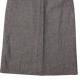 Womens Pencil Skirt Black Knee Length Wool Herringbone S