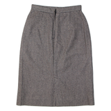 Womens Pencil Skirt Black Knee Length Wool Herringbone S