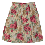 SAG HARBOUR Womens A-Line Skirt Cream Midi 90s Floral L