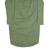 GANNI Oversized Womens Day Dress Green Long Sleeve Midi S