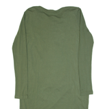 GANNI Oversized Womens Day Dress Green Long Sleeve Midi S