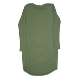 GANNI Oversized Womens Day Dress Green Long Sleeve Midi S