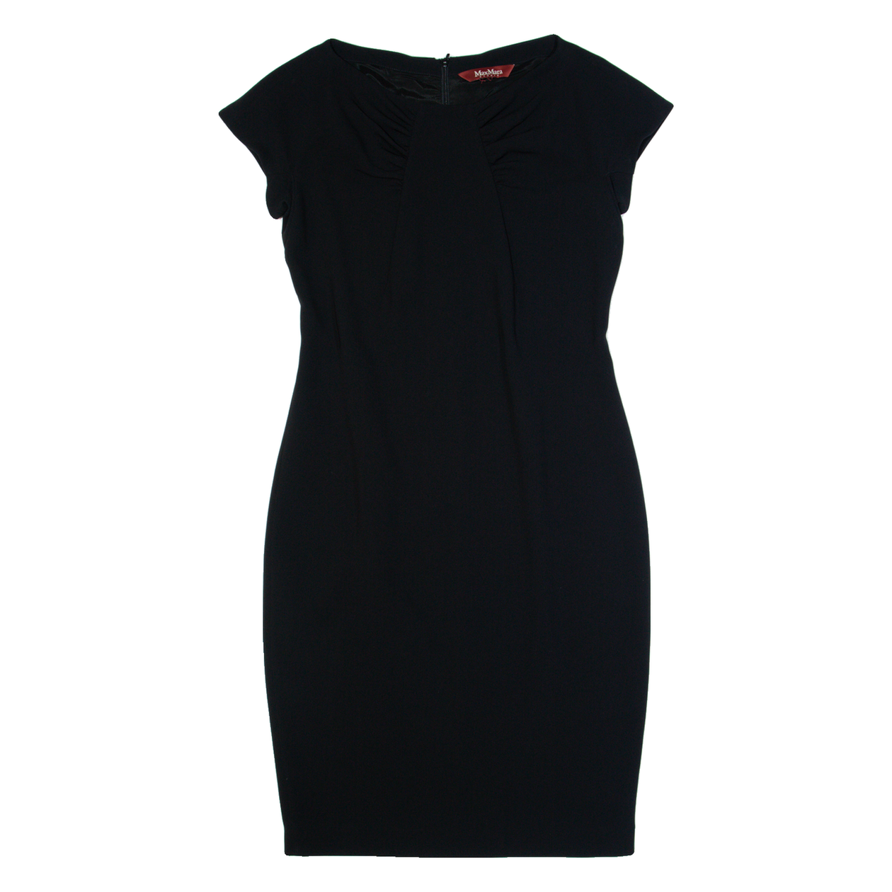 blue dress for baby girl Max Mara Studio Womens Pencil Dress Black Short Sleeve Midi M