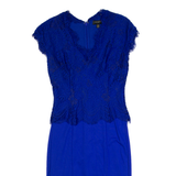 TED BAKER Womens Bodycon Dress Blue Sleeveless Midi XS