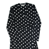 HOBBS LONDON Womens Wrap Dress Black Polka Dot Long Sleeve Knee Length UK 12