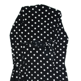 HOBBS LONDON Womens Wrap Dress Black Polka Dot Long Sleeve Knee Length UK 12
