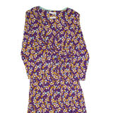 WHITE STUFF Womens Fit & Flare Dress Purple Crazy Pattern Midi UK 10