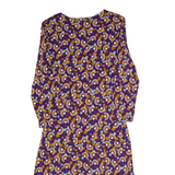 WHITE STUFF Womens Fit & Flare Dress Purple Crazy Pattern Midi UK 10