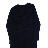 COS Womens Day Dress Blue Knit Wool Long Sleeve Knee Length S