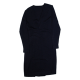 COS Womens Day Dress Blue Knit Wool Long Sleeve Knee Length S