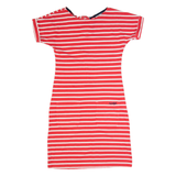 WEIRD FISH Womens T-Shirt Dress Red Striped Short Sleeve Knee Length UK 8