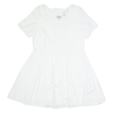 JACK WILLS Womens Day Dress White Short Sleeve Knee Length UK 12