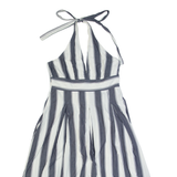 JOULES Womens A-Line Dress Blue Striped Sleeveless Midi UK 10