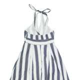JOULES Womens A-Line Dress Blue Striped Sleeveless Midi UK 10