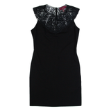TED BAKER Womens Bodycon Dress Black Sleeveless Knee Length S