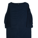 COS Womens Shift Dress Blue Long Sleeve Midi S