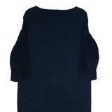 COS Womens Shift Dress Blue Long Sleeve Midi S