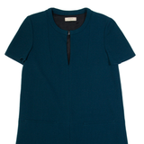 BA&SH Oversized Womens Shift Dress Green Short Sleeve Knee Length S