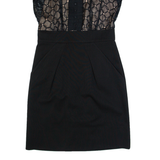 BCBGMAXAZRIA Womens Pencil Dress Black Sleeveless Knee Length S