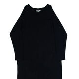 GANNI Womens T-Shirt Dress Black Long Sleeve Midi XL