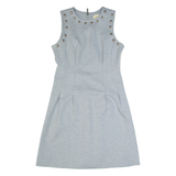 MICHAEL KORS Womens Fit & Flare Dress Grey Sleeveless Knee Length S