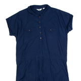 TRESPASS Womens Shirt Dress Blue Short Sleeve Knee Length UK 14