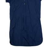 TRESPASS Womens Shirt Dress Blue Short Sleeve Knee Length UK 14