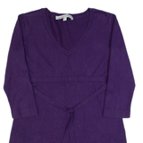 CREW CLOTHING Womens Day Dress Purple Long Sleeve Short UK 8