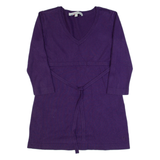 CREW CLOTHING Womens Day Dress Purple Long Sleeve Short UK 8