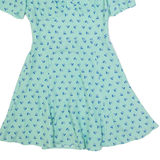 JACK WILLS Womens Day Dress Blue Floral Short Sleeve Knee Length UK 8