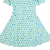 JACK WILLS Womens Day Dress Blue Floral Short Sleeve Knee Length UK 8