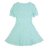 JACK WILLS Womens Day Dress Blue Floral Short Sleeve Knee Length UK 8