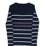 CREW CLOTHING Womens Jumper Dress Blue Striped Long Sleeve Midi UK 8