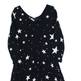 GAP Stars Womens Fit & Flare Dress Black Long Sleeve Knee Length UK 6