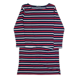 LAURA ASHLEY Womens T-Shirt Dress Blue Striped Long Sleeve Knee Length UK 10