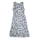 LAURA ASHLEY Womens A-Line Dress Blue Floral Sleeveless Long UK 10