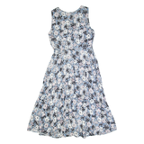 LAURA ASHLEY Womens A-Line Dress Blue Floral Sleeveless Long UK 10