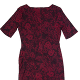 LAURA ASHLEY Womens Bodycon Dress Red Floral Short Sleeve Knee Length UK 10