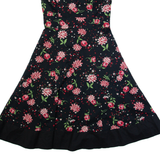 LAURA ASHLEY Womens A-Line Dress Black Floral Sleeveless Midi UK 10