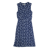 LAURA ASHLEY Womens Bodycon Dress Blue Crazy Pattern Sleeveless Midi UK 10