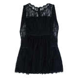 JUICY COUTURE Womens Skater Dress Black Lace Long Sleeve Knee Length XS